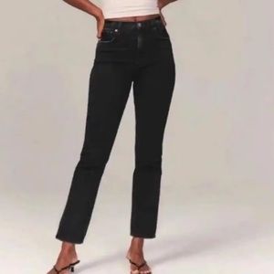 Abercrombie & Fitch Ultra High Rise Ankle Straight Jeans Black Size 27 XS